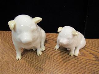 VINTAGE LOT OF 5 BELLEEK IRELAND WHITE PORCELAIN COLLECTIBLES